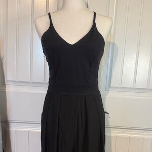 NWT Halara Breezeful Black Sleeveless Wide Legged Jumpsuit Size Petite Medium